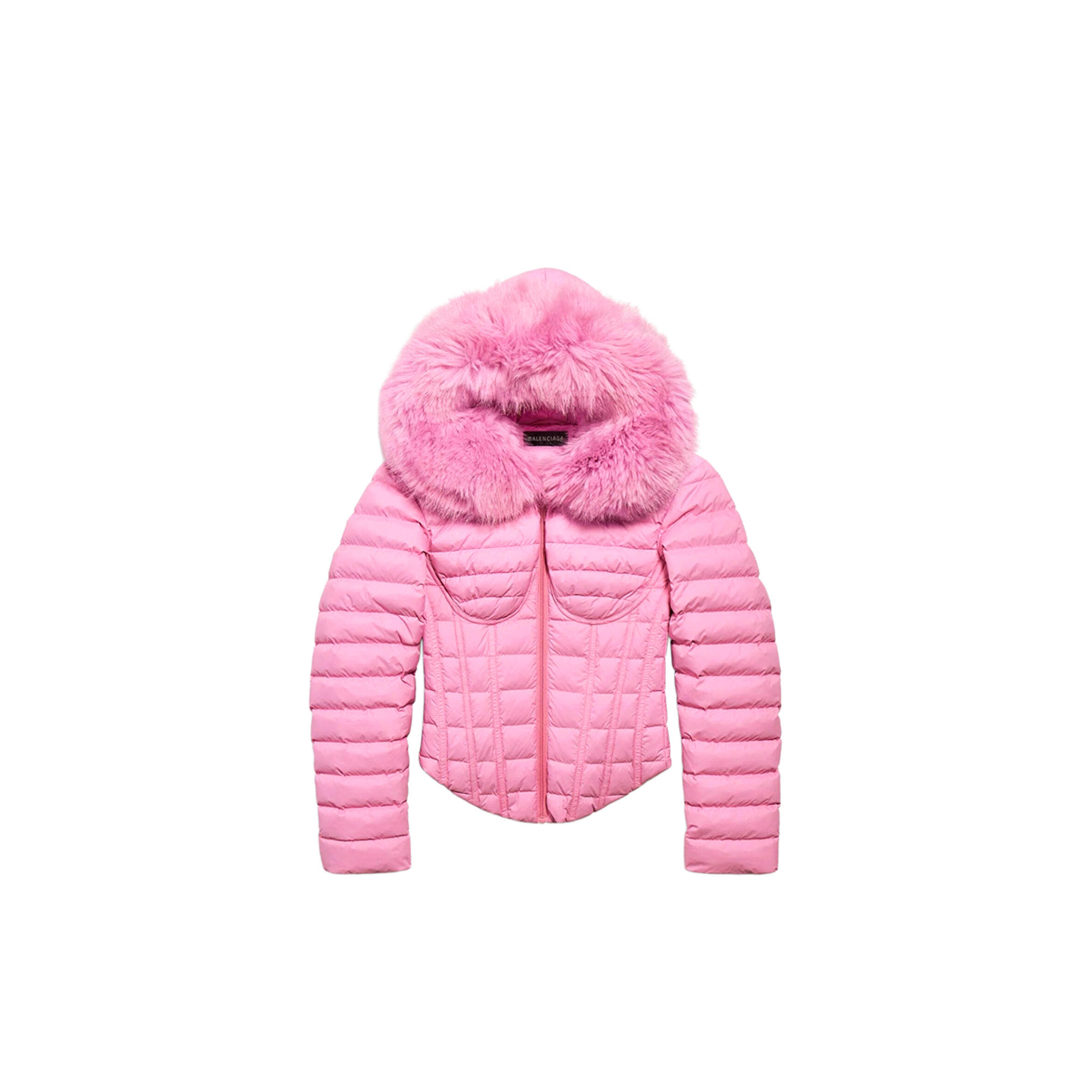 BALENCIAGA HOODED CORSTD PUFFER JACKET PINK 848873 BALENCIAGA HOODED CORSTD PUFFER JACKET PINK 848873